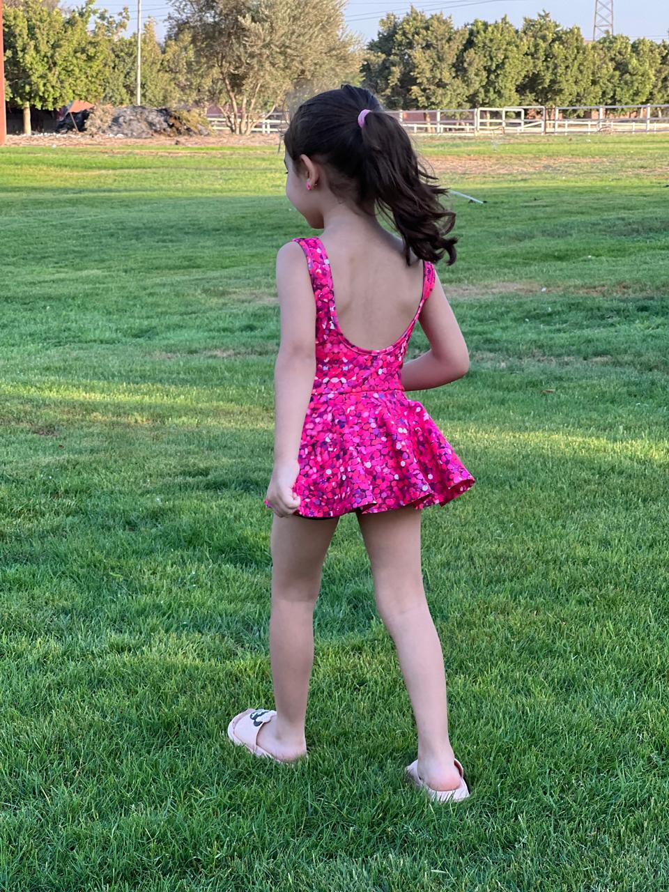 Magenta Sparkles Baby Swim Wear